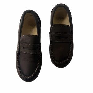 Primigi Chocolate Brown Nubuck Leather Loafers Slip-On Stylish Preppy Shoes Kids